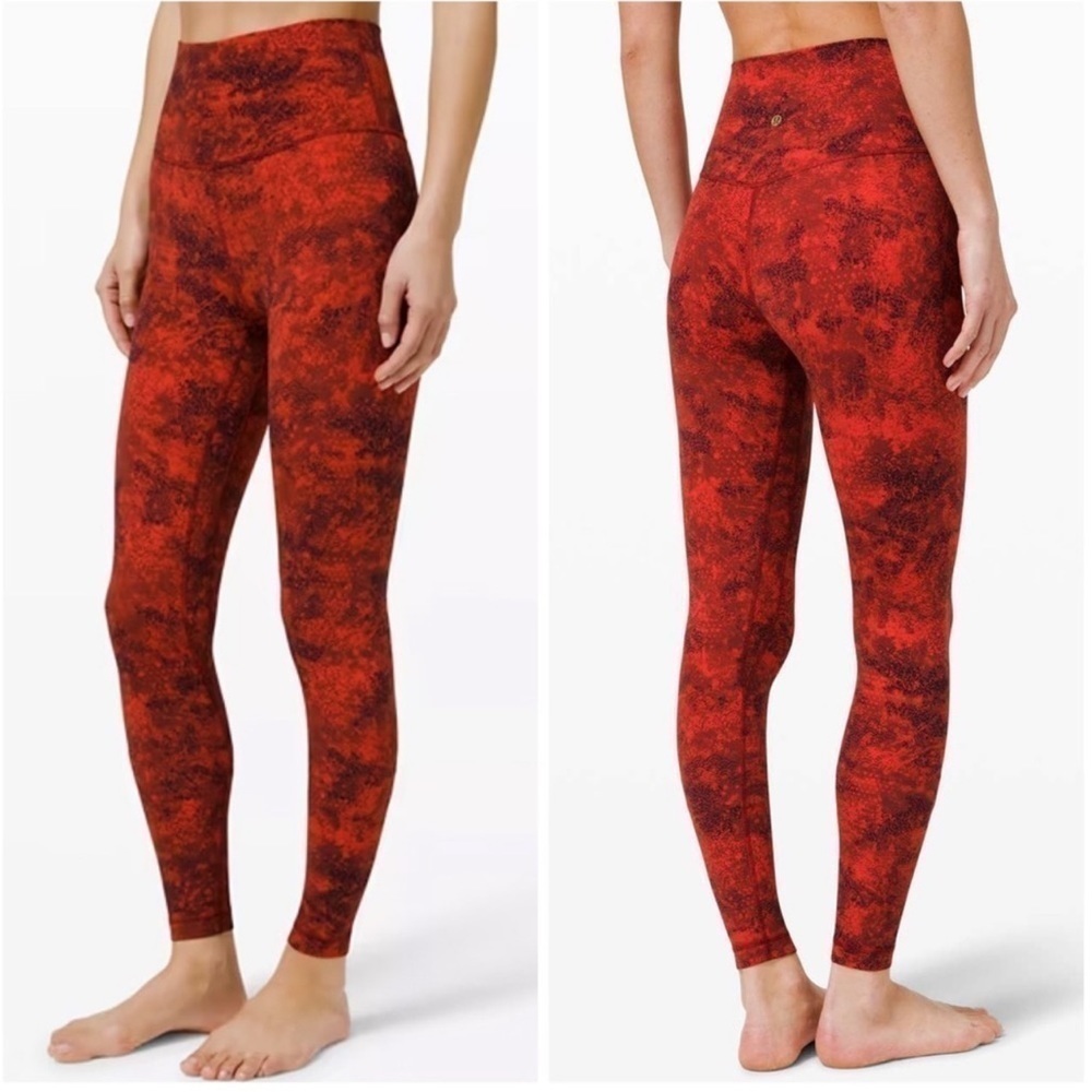 LULULEMON Align leggings Pant 28" Lunar New Year in Intricate Oasis Love Red 4